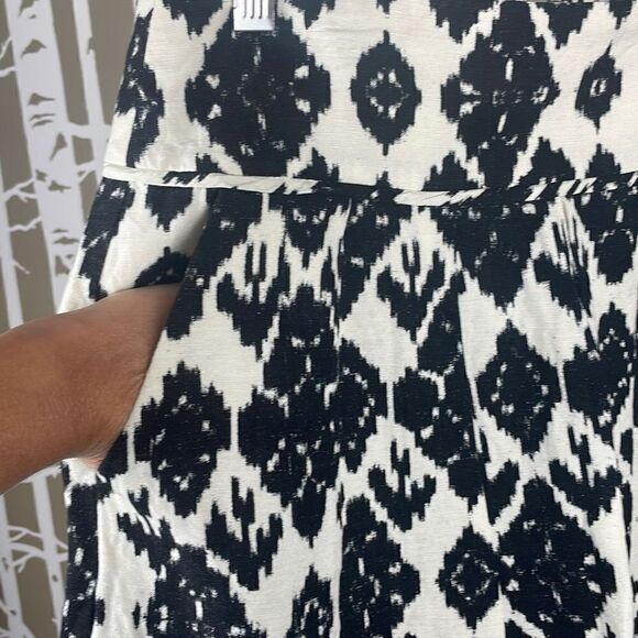 Linen Blend Ikat Print Mini Skirt 00 - Picture 3 of 7